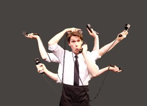 Jeff Horst plays 40 different characters in CATCO’s one-man show Fully Committed (Red Generation Photography)