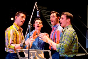 Brandon Andrus, Nick Cosgrove, Jason Kappus and Nicolas Dromard (from left) play the Four Seasons in Jersey Boys (photo by Jeremy Daniel)