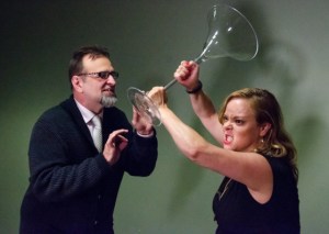 (Martin) Tim Browning and Stevie (Sonda Staley) find themselves in a romantic triangle with a barnyard animal in The Goat or, Who Is Sylvia? (photo by Matt Slaybaugh)