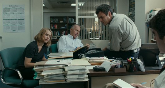 Rachel McAdams, Michael Keaton, Mark Ruffalo and Brian d’Arcy James (from left) play journalists investigating pedophile priests in Spotlight (Open Road Films)