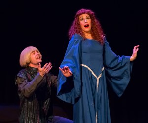 Romeo (Robbie Nance) and Juliet (Amy Lay) discover they share singular tastes in 50 Shades of Romeo (photo by Jeffery Crisafulli) 