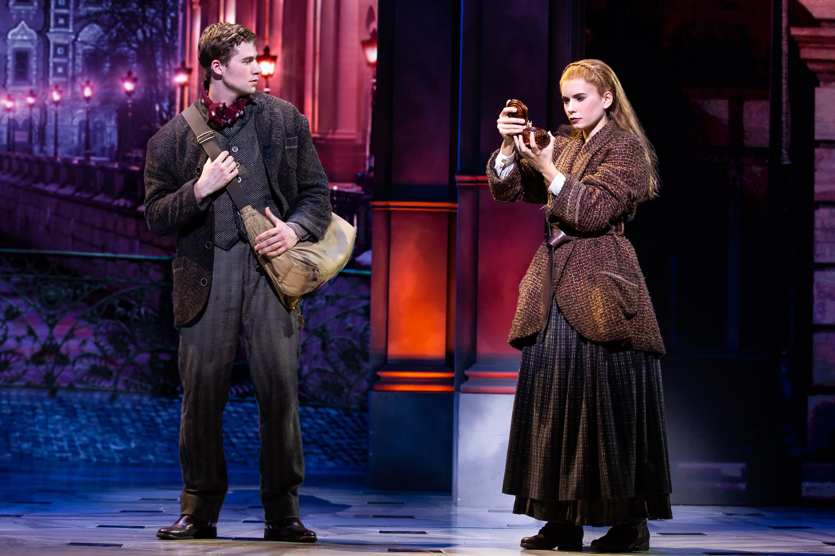 Jake Levy (Dmitry) and Lila Coogan (Anya) in National Tour of ANASTASIA. Photo by Evan Zimmerman, MurphyMade